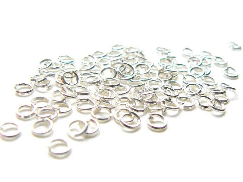 100 anneaux 3 mm argentés clair – Image 2