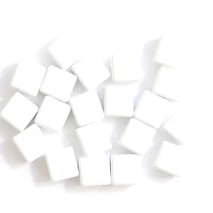 Lot de 10 perles tuiles carrées en métal de 7x7 mm - Blanc