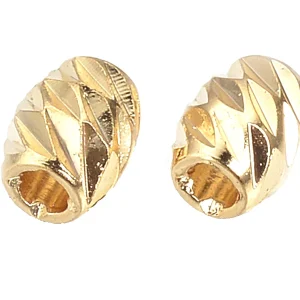 10 perles intercalaires - doré à l'or fin 18k - 4 x 3 mm