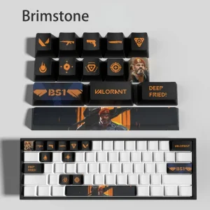 Grip renforcé : Keycaps Valorant Brimstone – 14 touches PBT grainées